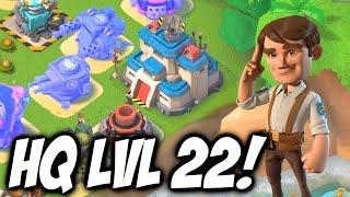 Boom Beach NEW UPDATE!  MAXED OUT HEADQUARTERS LEVEL 22!!!  Boom Beach Update Review!