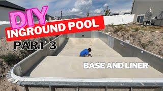 DIY inground pool Pt 3 - All about the diy  concrete pool bottom and liner install