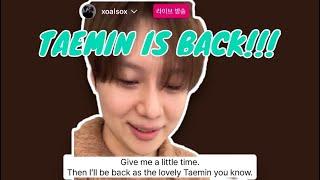 [TAEMIN] TAEMIN IS BACK!!!