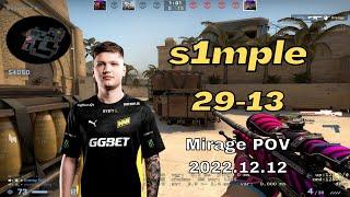 NaVi s1mple (29-13) mirage @ MESL ELITE DIVISION 2022.12.12 - CSGO POV