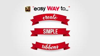 EASY WAY TO CREATE SIMPLE RED RIBBONS | ADOBE ILLUSTRATOR TUTORIAL FOR BEGINNERS.