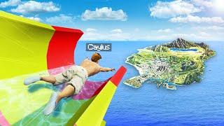 Jumping ENTIRE MAP From WATERSLIDE In GTA 5.. (Mods)