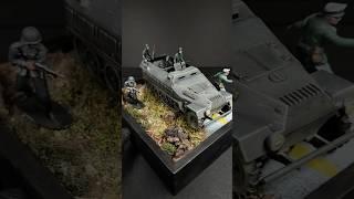 Army men painting WW2 German Halftrack, BMC Toys, historical wargaming