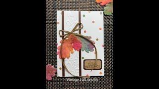 Autumn Blessings - Sizzix 3D Impresslits Oak Leaf & Liquid Watercolors