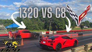 SCATPACK VS CORVETTE C8 |2022 CORVETTE C8 SUPRISES A DODGE CHALLENGER 1320 SCATPACK|