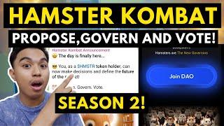 HAMSTER KOMBAT NEW SEASON! PROPOSE, GOVERN AND VOTE NOW! HAMSTER DAO IS NOW LIVE! SEASON 2