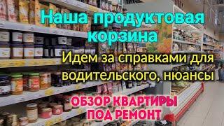 ЕЙСКНаша продуктовая корзина. Идём за справками. Обзор квартиры под ремонт. Работа Олега.