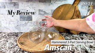 Amscan Hammered 3-Part Serving Bowl, One Size, Clear Review