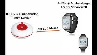 RuFFix ® das Original | Kundenruf System | 1x Funkarmbandpager | 1x Funkbutton