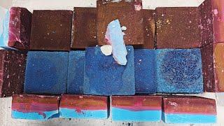 Blue & Red Crispy Crunchy  Gym Chalk ASMR  Oddly Satisfying  Sleep Aid