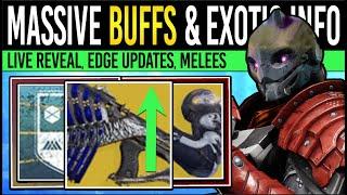 Destiny 2: MASSIVE EXOTIC BUFFS & REVEAL INFO! Melee REWORK, Glaive Update, Armor Perks, Edge Patch