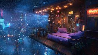 Calm Your Mind With Winter Night Above the Cyberpunk : Snow and  Ambient Music | Cyberpunk Skyline