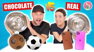 CHOCOLATE vs. REAL CHALLENGE met OUDERS!! * Een iPad Van Chocola Opeten!! DeZoeteZusjes