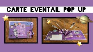 TUTO SCRAP Carte Éventail Pop Up Galaxie Espace 🪐⭐️‍