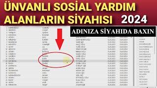 Ünvanlı Sosial Yardım Alanların Siyahısı (Adınıza Siyahıda Baxın) 2024