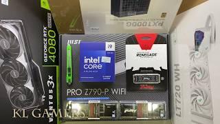 intel Core i9 14900KF msi PRO Z790-P WiFi LT720 WH RTX4080 SUPER VENTUS 3X Gaming PC Build