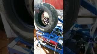 Tire sidewall cutting  as part of recycling industry in Africa creating job