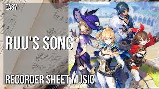 Recorder Sheet Music: How to play Ruu's Song (Genshin Impact) by Yu Peng Chen