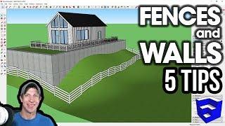 5 WAYS TO CREATE FENCES AND WALLS in SketchUp