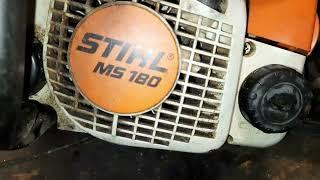 Бензопила STIHL MS180. Высокие обороты. Ревёт. Нет холостого хода. 2023.