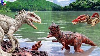 SPINOSAURUS & CARNOTAURUS VS INDOMINUS  Dinosaur Toys| Jurassic World Rebirth
