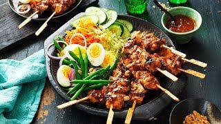 Chicken Satay Skewers with Gado Gado