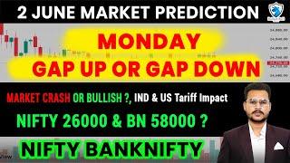 Monday 2 JUNE 2025 | GAP UP OR DOWN | Nifty Prediction and Bank Nifty Analysis | Bank Nifty Tomorrow