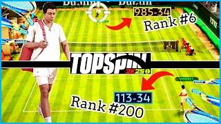 Rank 200 vs Rank 6 Best Control Shotter TopSpin 2K25 Player vs Player Online Gameplay | World Tour