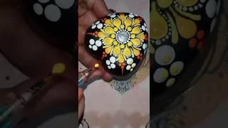 Flower Dot Mandala Heart Painting  | #shorts #shortsvideo #ytshorts #rockart #dotart #heartart