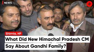 “Thankful To Gandhi Family For This Opportunity” Sukhvinder Sukhu On Being Elected As Himachal CM