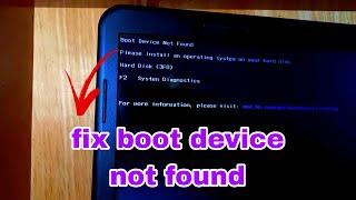 how to fix Boot Device Not Found; please Install Operating System | hp