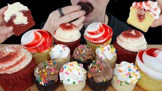 ASMR Cupcake Assortment *Chocolate & Vanilla Sprinkles, Red Velvet, Strawberry Shortcake