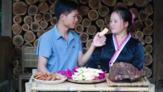 Making sweet potato cake, indispensable side dish of pork ribs