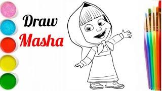 How To Draw Masha  For Children/masha drawing easy step by step /masha cartoon/рисунок маша