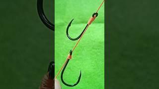 How to tie two hook on a fishing line #fishingline #fishingknot #fishinghook #tutorial #tips