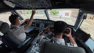 Flight Deck view of Bhutan Airlines Pilots flying Airbus A319 at Paro Airport, Bhutan!
