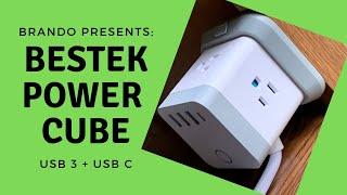 The Cube Power Outlet by Bestek | 3 USB + 1 USB-C Power Strip