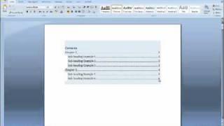 How to Update a Table of Contents (TOC) in Word 2007