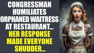 Congressman Humiliates Orphaned Waitress At Restaurant... Her Response Made Everyone Shudder...