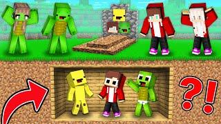 Baby JJ, Mikey and Banana Kid Prank PARENTS inside GRAVE in Minecraft Maizen!