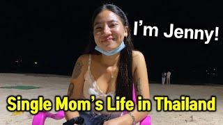 Single mom's life in Thailand, Thai girl who work for massage parlor since 19 years old.