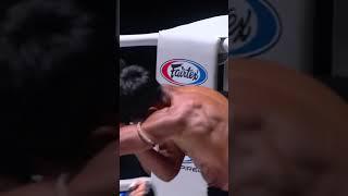 The fighter was knocked out,  after taking a series of punches from his opponent.