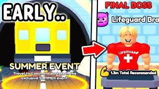 I Play SUMMER EVENT UPDATE EARLY in Roblox Arm Wrestle Simulator..