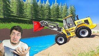 FS 19  - СТРОИМ МОСТ!  ЗАСЫПАЕМ РЕКУ ПОГРУЗЧИКОМ - FARMING SIMULATOR 19