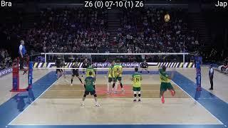 Volleyball Japan vs Brazil 3:2 Match