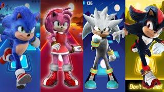   Sonic Super Hedgehog   Sonic  Amu Rose  Silver  Shadow - Tiles hop Rhythm Music