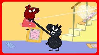 Peppa Spider Pig VS Venom Part 2. Cartoon parody.