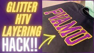 CRICUT FOR BEGINNERS: HOW TO LAYER GLITTER HTV | HTV LAYERING HACK