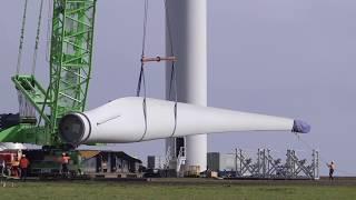 Watch how a wind turbine is installed - Time lapse camera footage