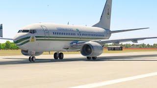 Nigerian Airforce 001 B737-BBJ Takeoff From Yola [ X-Plane 11]